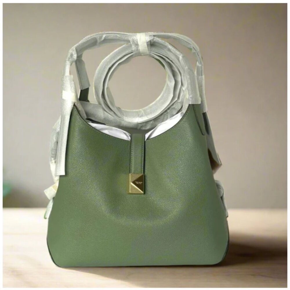 Kate Spade Deco Medium Crossbody Tote Olive Green Leather Shoulder Bag